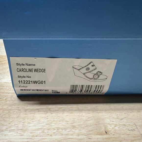 Jack Rogers Women's Caroline Wedge Sandals Midnight Navy Size 10M New In Box - Picture 7 of 9